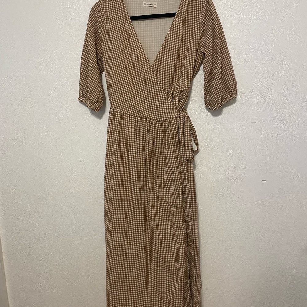 SOLD Little Cottonwood Gingham Wrap Dress